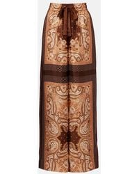 Zimmermann - Luna Paisley Silk Palazzo Pants - Lyst