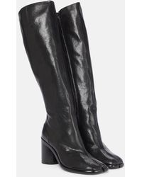 Maison Margiela - Tabi Leather Knee-high Leather Boots - Lyst