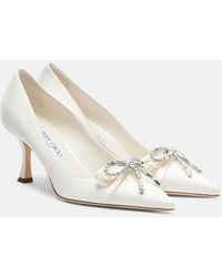 Jimmy Choo - Auria Embellished Satin Pumps - Lyst