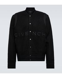 Givenchy - Logo-embroidered Wool Varsity Jacket - Lyst