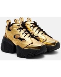 Noir Kei Ninomiya - X Reebok Metallic-Effect Platform Sneakers - Lyst