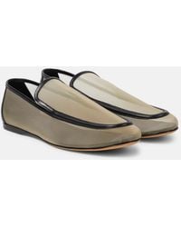 KHAITE - Alessia Leather-Trimmed Mesh Loafers - Lyst