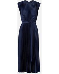 JOSEPH - Volta Plisse Belted Crepe Midi Dress - Lyst