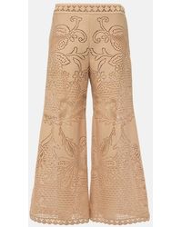 Valentino - Guipure Lace Wide-Leg Pants - Lyst