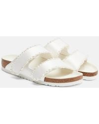 Birkenstock - Arizona Embellished Satin Sandals - Lyst
