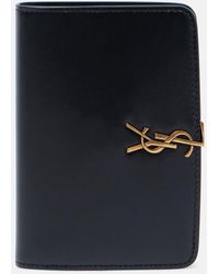 Saint Laurent - Voltaire Cassandre Leather Card Holder - Lyst