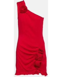 Blumarine - Floral-Applique Crepe Minidress - Lyst
