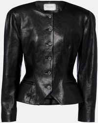 Magda Butrym - Peplum Leather Jacket - Lyst