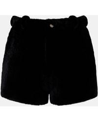 Nour Hammour - Leontine Shearling Shorts - Lyst