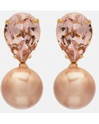 Jennifer Behr - Simone Crystal-Embellished Pearl Earrings - Lyst