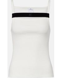 Courreges - Ribbed-Knit Cotton Tank Top - Lyst