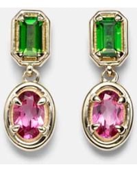 STONE AND STRAND - Boucles D'Oreilles Duchess Orchid En Or 10 Ct, Chrome Diopside Et Topaze - Lyst