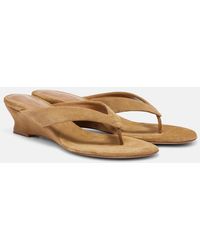 Le Monde Beryl - Micro Wedge 40 Suede Thong Sandals - Lyst