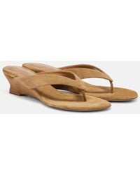 Le Monde Beryl - Micro Wedge 40 Suede Thong Sandals - Lyst