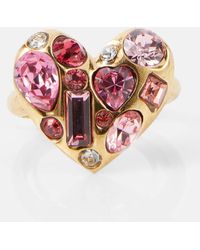 Oscar de la Renta - Gemstone Heart Embellished Ring - Lyst