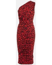 Dolce & Gabbana - One-shoulder Leopard-print Dress - Lyst