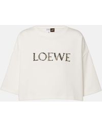 Loewe - Paula's Ibiza Logo Cotton-blend Crop Top - Lyst