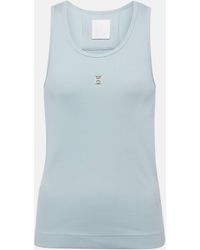Givenchy - 4g Ribbed-knit Cotton-blend Tank Top - Lyst