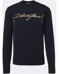 Dolce & Gabbana - Embroidered Virgin Wool Sweater - Lyst