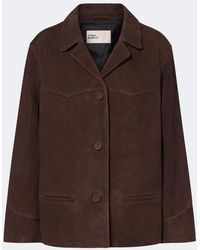 Tory Burch - Jacke Aus Veloursleder - Lyst