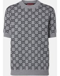 Gucci - Wendbares Oberteil Aus Gg Wolljacquard, Größe - Lyst