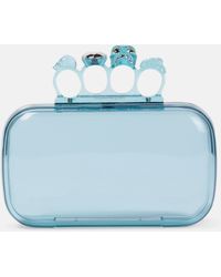 Alexander McQueen Clutch Four Ring adornado - Azul