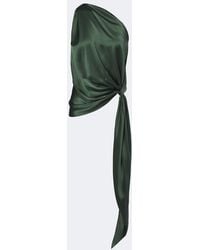 The Sei - Draped One-Shoulder Silk Satin Top - Lyst