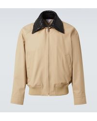 Bottega Veneta - Blouson Intrecciato Aus Twill Mit Leder - Lyst