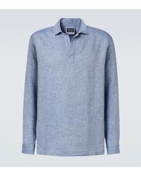 Giorgio Armani - Linen Polo Shirt - Lyst