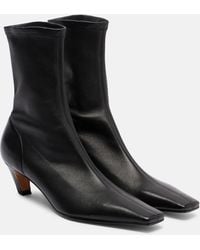 KHAITE - Arizona 50 Leather Ankle Boots - Lyst