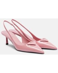 Prada - Patent Leather Slingback Pumps - Lyst