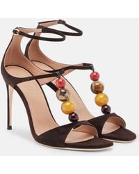 Malone Souliers - Lena Beaded Suede Sandals - Lyst