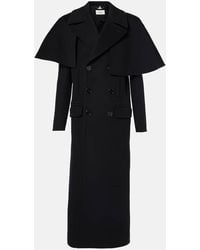 Chloé - Belted Caped Double-Breasted Wool Coat - Lyst