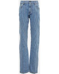 Mugler High-rise Spiral Jeans - Blue