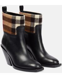 Burberry - Stivaletti Vintage Check in pelle - Lyst