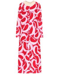 Marni Abito a stampa in crêpe - Rosso