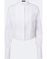 Tom Ford - Cropped Cotton Poplin Tuxedo Shirt - Lyst