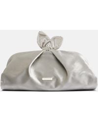Aquazzura - Bow Tie Velvet Clutch - Lyst