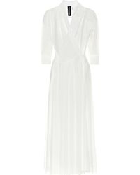 Norma Kamali Pleated Midi Shirt Dress - White