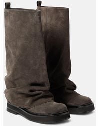 The Attico - Robin Suede Combat Boots - Lyst