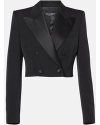 Dolce & Gabbana - Cropped Cotton-Blend Tuxedo Jacket - Lyst