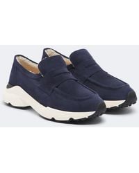 Tod's - Shearling-Lined Suede Slip-On Sneakers - Lyst