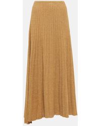 Tory Burch - Ribbed-knit Cotton-blend Skirt - Lyst