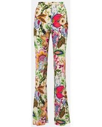 Etro - Printed Viscose Trousers - Lyst