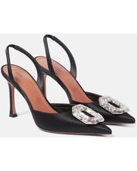 AMINA MUADDI - Camelia 90 Satin Slingback Pumps - Lyst