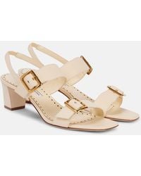 Manolo Blahnik - Slingback-Sandalen Thalitsli 50 Aus Leder - Lyst