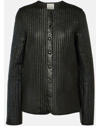 Totême - Quilted Collarless Leather Jacket - Lyst