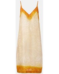 Dries Van Noten - Printed Ombre Silk Slip Dress - Lyst