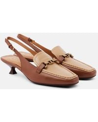 Tod's - 35 Leather Slingback Pumps - Lyst