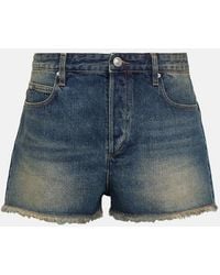 Isabel Marant - Denim Cotton-Hemp Lesia Shorts - Lyst